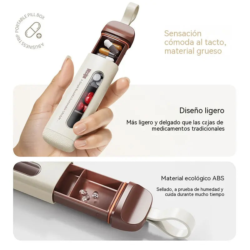 【Compra 1 y llévate 1 gratis】 Mini pastillero con tres compartimentos para uso matutino, vespertino y nocturno, portátil.