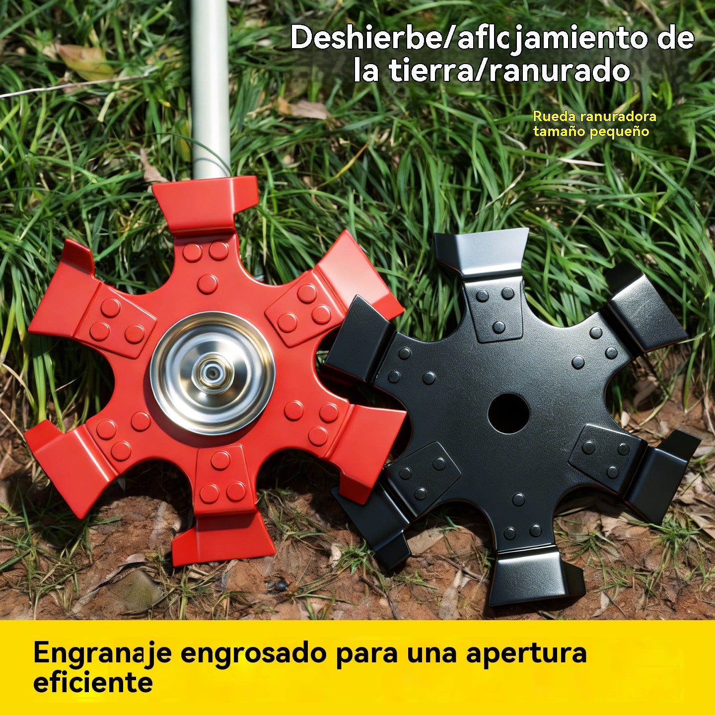 💥Ruedas de zanja de acero al manganeso de alta dureza, adecuadas para zanjar y cortar césped [modificación de cortadora de césped]