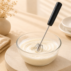 24€【 Conjunto de 2 piezas】Batidor de huevos semiautomático de acero inoxidable