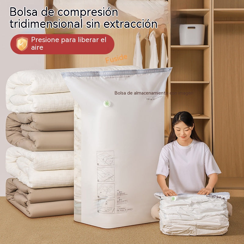 【5 piezas】Bolsas de compresión de gran capacidad, selladas al vacío y que no requieren extracción de aire.