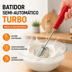 🥳（2 piezas）🥚💪 ¡50% de descuento! Batidor de huevos manual semiautomático: presiona y gira, sin electricidad. Bate huevos y nata en segundos! ✨🧁