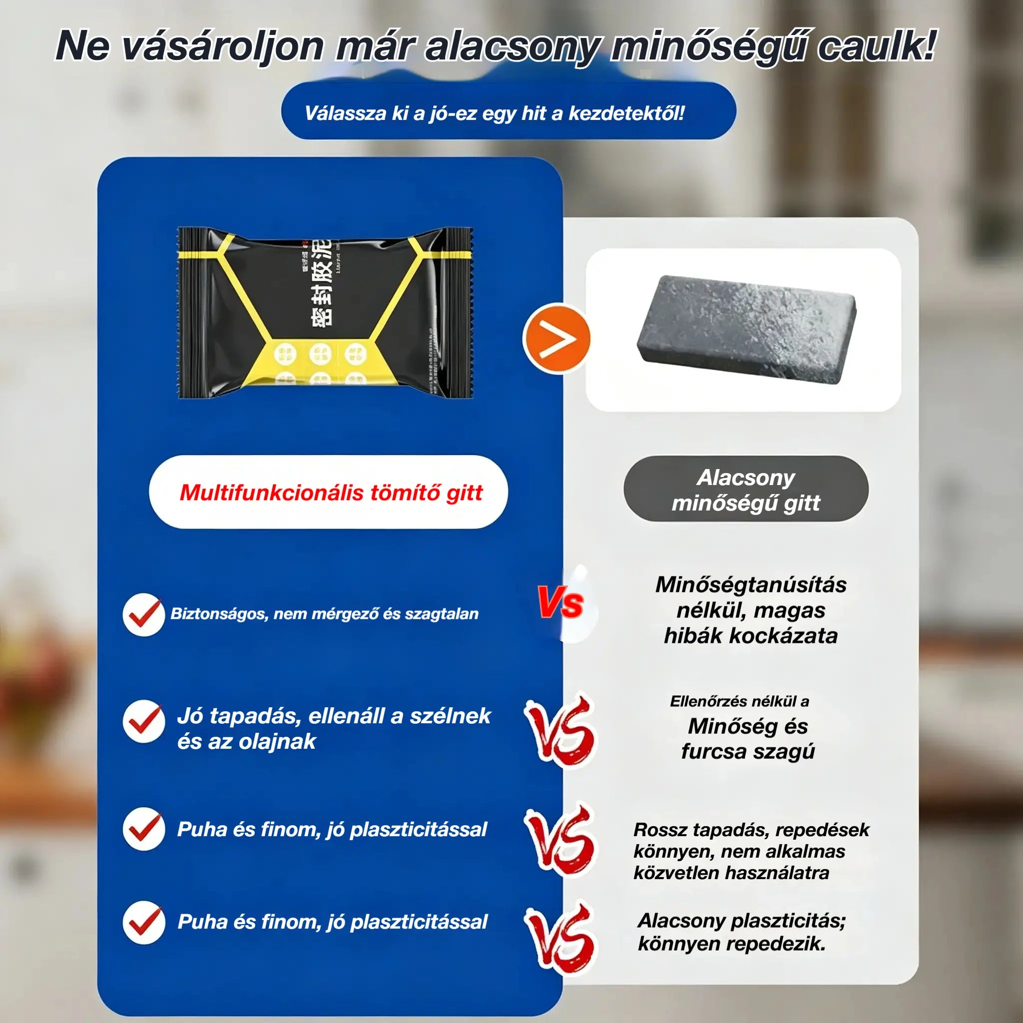 【10 darab 8400 Ft】🔧 Fehér vízálló tömítőgitt – Javítja a légkondicionáló lyukait, falait és csöveket 💧🏠