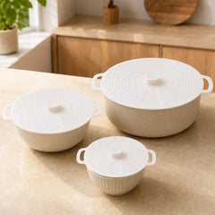 🥘【¡Compra 1 set y llévate otro set gratis!】✨ Tapas de Silicona Universales Reutilizables – Sellado Hermético para Ollas, Sartenes y Platos, Apto para Microondas y Lavavajillas 🧊