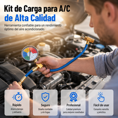 Manguera para pruebas y recarga de refrigerante R134A para sistemas de aire acondicionado automotriz / manguera de carga de flúor