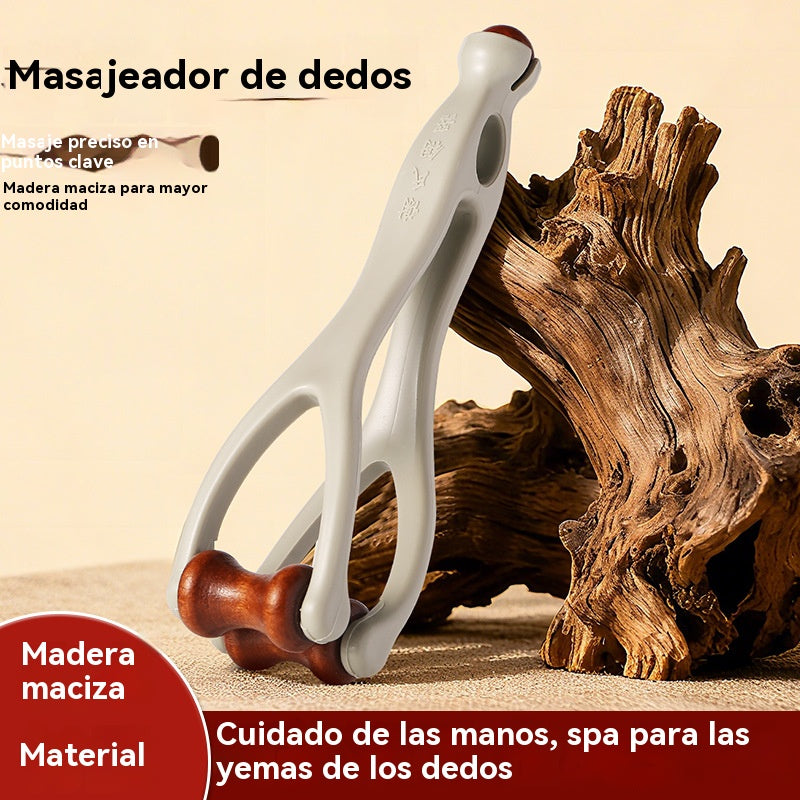 🎁【2 piezas】🌿 Masajeador de dedos de madera maciza: Los rodillos de madera natural ayudan a desbloquear los meridianos articulares y a aliviar la fatiga de las manos. 🌿