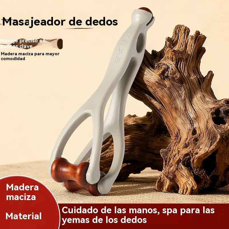 🎁【2 piezas】🌿 Masajeador de dedos de madera maciza: Los rodillos de madera natural ayudan a desbloquear los meridianos articulares y a aliviar la fatiga de las manos. 🌿