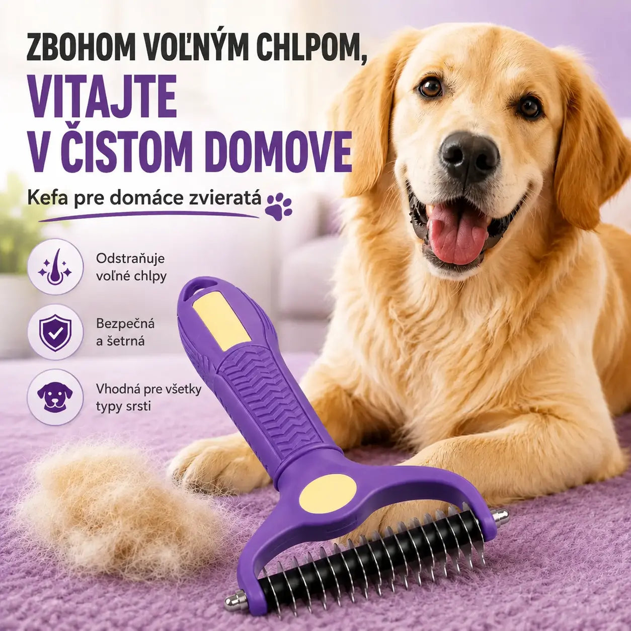 🔥🐕🐱【Kúpte 1, získajte 1 zadarmo】Multifunkčný hrebeň na rozčesávanie zvieracích chlpov 3 v 1, hrebeň na odstraňovanie chlpov pre psov a mačky
