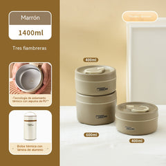🎁 Juego de 3 recipientes térmicos + Bolsa térmica de regalo🔥 ¡OFERTA ESPECIAL 49% DE DESCUENTO! 🔥🍲 Set de Recipientes Térmicos Portátiles – Mantiene la Comida Caliente Hasta 6 Horas
