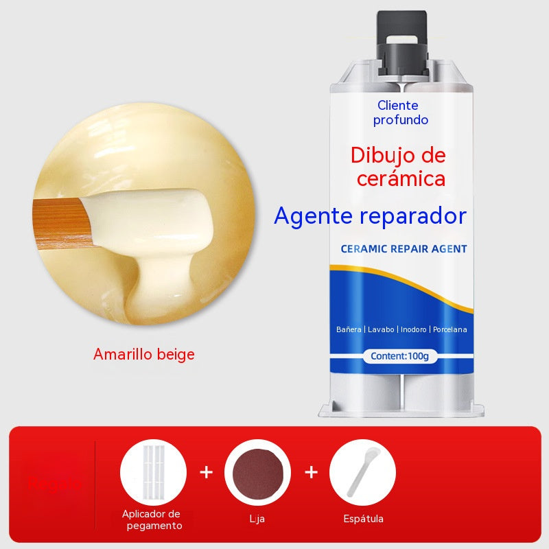 【Compra 1 y llévate 1 gratis】Agente reparador de grietas en azulejos; Reparación de esmaltes para azulejos-Dos del mismo color
