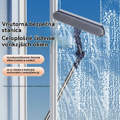 🧼✨ Obojstranný čistič okien 2 v 1 s drhnutím a stierkou📏 s predĺženou rukoväťou pre čistenie vysokých okien