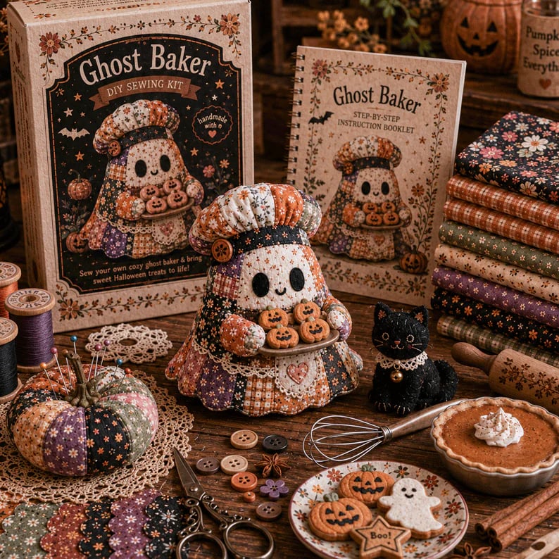 🔥Último día con 50% de descuento - 👻Set de patchwork DIY Little Ghost