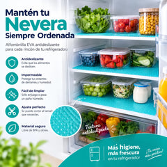8 piezas por 26 euros-🧊🛡️ Protectores impermeables para estantes de refrigerador — Antideslizantes, fáciles de limpiar y aptos para contacto con alimentos — Mantén los estantes ordenados y frescos ✨