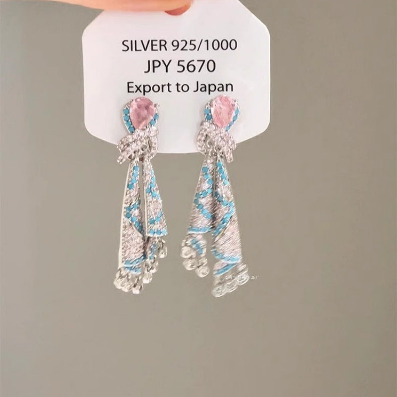 ✨Elegantes y lujosos pendientes colgantes para mujer, engastados con circonitas cúbicas brillantes, sofisticados y exquisitos.