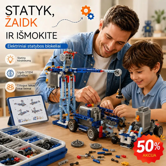 🤖🧩 【Ribotą laiką – 50 % nuolaida】LEGO stiliaus elektrinio roboto konstravimo rinkinys vaikams