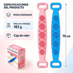 🔥2 piezas🔥🛁 Guante de Baño de Silicona de Doble Cara – Exfoliante Corporal Extra Largo para Limpiar Fácilmente la Espalda
