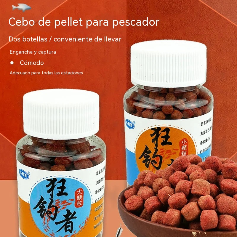 🔥🔥【10 piezas】(5 botellas de granulado grande + 5 botellas de granulado pequeño)Pellets de Cebo de Proteína Animal Fresca