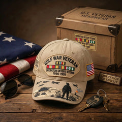 🧢⭐Gorra de béisbol conmemorativa para veteranos de la Guerra del Golfo
