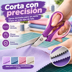 👗✂️ Tijeras de sastre con borde decorativo – Profesionales en corte zigzag y ondulado | Perfectas para telas, patchwork y proyectos DIY