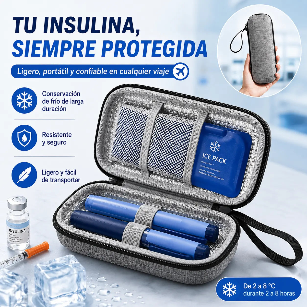 🔥Caja refrigeradora para insulina - Bolsa portátil para almacenar medicamentos