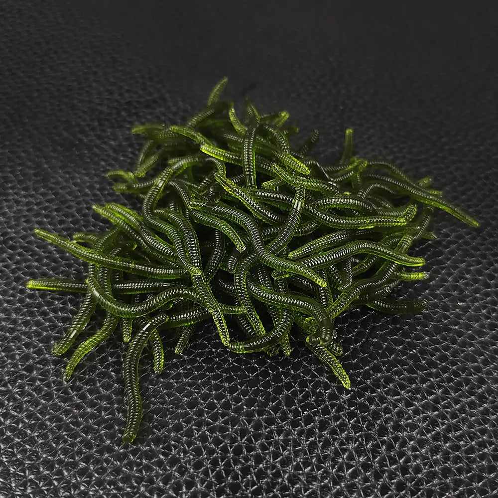 📢📢¡50% de descuento! 【Paquete de 100】⏰ Cebo suave realista con forma de lombriz de tierra, cebo artificial con sabor a camarón, apto para uso en agua dulce y salada.