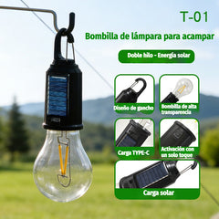 💡【🔥Compre 1 y obtenga 1 gratis】Lámpara LED solar y recargable para camping y jardín, 3 niveles de brillo.