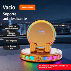 📱 Soporte para coche RGB con sujeción automática y carga inalámbrica de 15 W