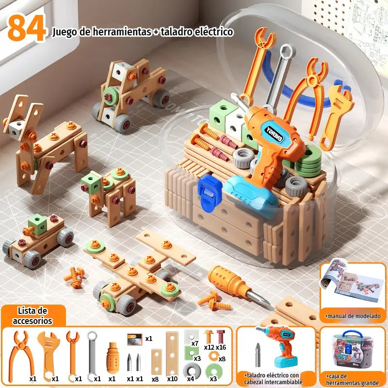 🧰 50% DE DESCUENTO🧩 Kit de herramientas para niños, divertido proyecto de bricolaje, desarrolla las habilidades prácticas de los niños🎪🔩