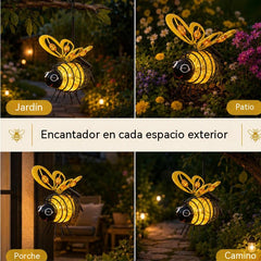 🌙🍃Lámpara solar colgante con forma de abeja: luz ámbar cálida, sin parpadeos, ideal para fiestas en el jardín, acampadas o habitaciones infantiles 🌞🌜
