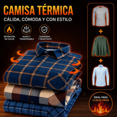 👔【L-5XL】La nueva camisa térmica de terciopelo de doble cara para hombre de otoño e invierno está de moda y es versátil.