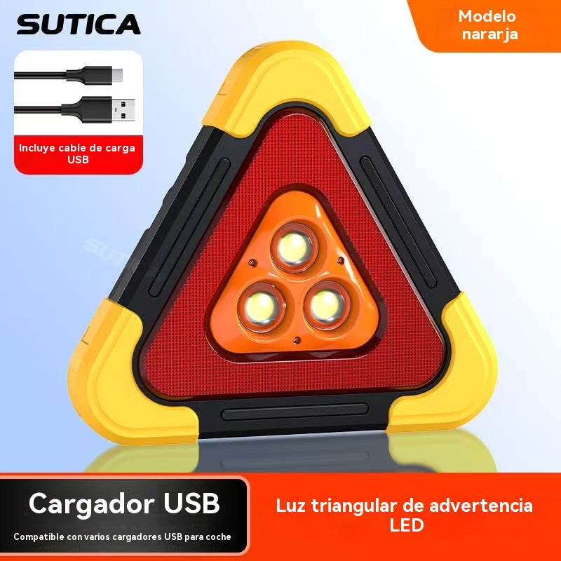 🚨☀️ Triángulo de Emergencia Solar 3 en 1 con Luces LED – Máxima Visibilidad y Seguridad en la Carretera ⚠️