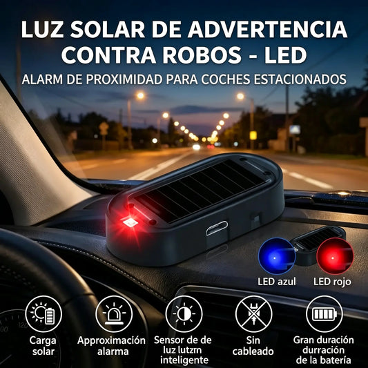 1 unidad 24 € 🎁🚗💥 Luz de advertencia antirrobo LED compacta con energía solar