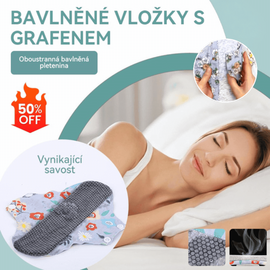 🔥🌈【5 kusov】Umyvateľná antibakteriálna grafénová vložka do spodnej bielizne proti pretekaniu