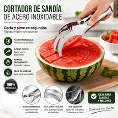【2 piezas】Cuchillo de sandía con molino de viento de acero inoxidable, accesorios de cocina
