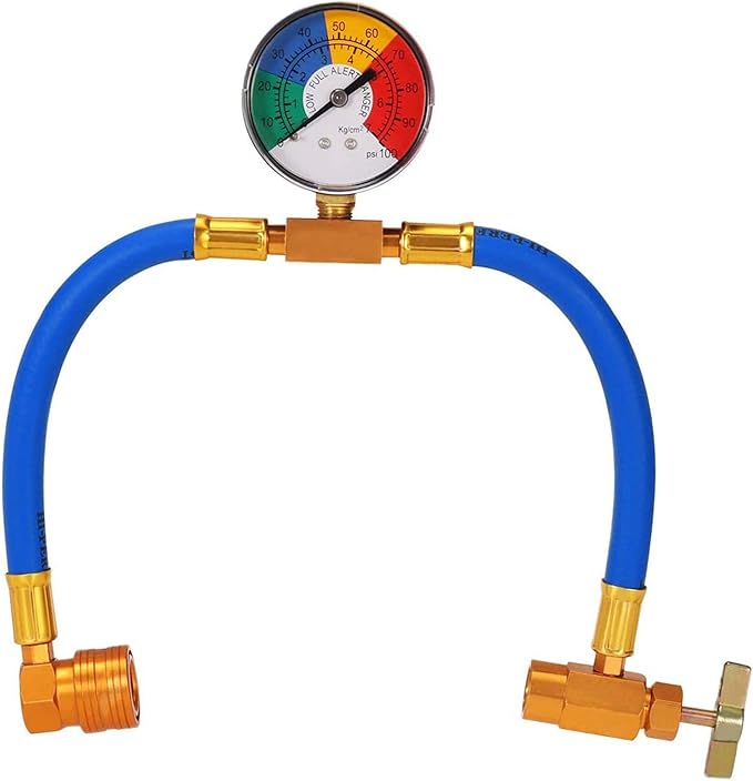 Manguera para pruebas y recarga de refrigerante R134A para sistemas de aire acondicionado automotriz / manguera de carga de flúor