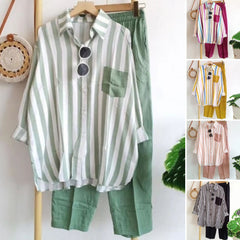 【S-5XL】 🌸Traje casual de dos piezas a rayas de primavera