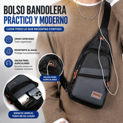 ☔️ ¿Lluvia? ¡Sin problema! ✨ Bolso bandolera impermeable con múltiples bolsillos. 🎒