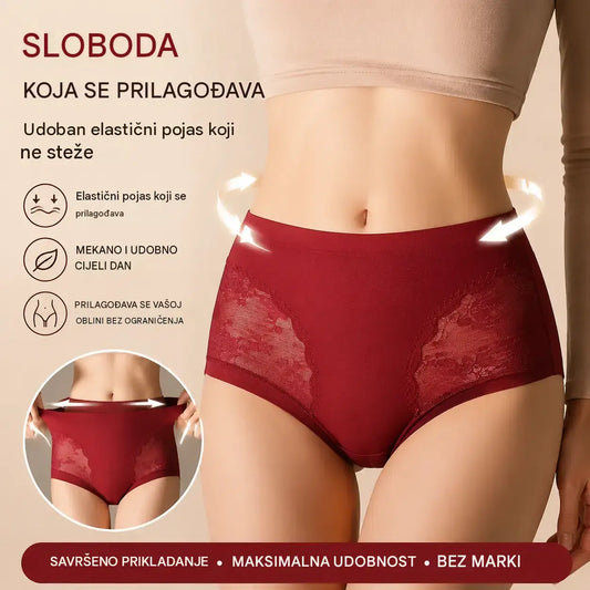 【5 részes készlet】【40-80 kg】Nagyon elasztikus, varrat nélküli csipkebugyi nőknek a hasszabályozáshoz, a popsiformálóhoz és -emeléshez – minden színből egy
