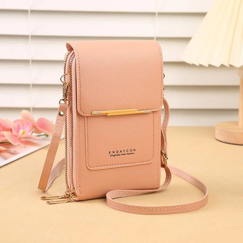 📢 ¡50% de descuento! 👜 Bolso bandolera pequeño de piel auténtica para mujer, compatible con dispositivos con pantalla táctil.