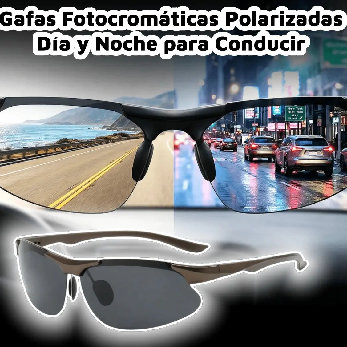 🕶️🚗 Gafas de sol polarizadas fotocromáticas automáticas, aptas para conducir de día y de noche.