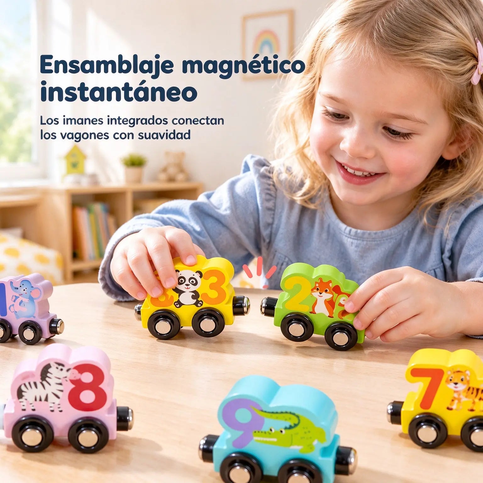 🚂 Tren numérico magnético para niños | Juguete de construcción educativo para aprender jugando