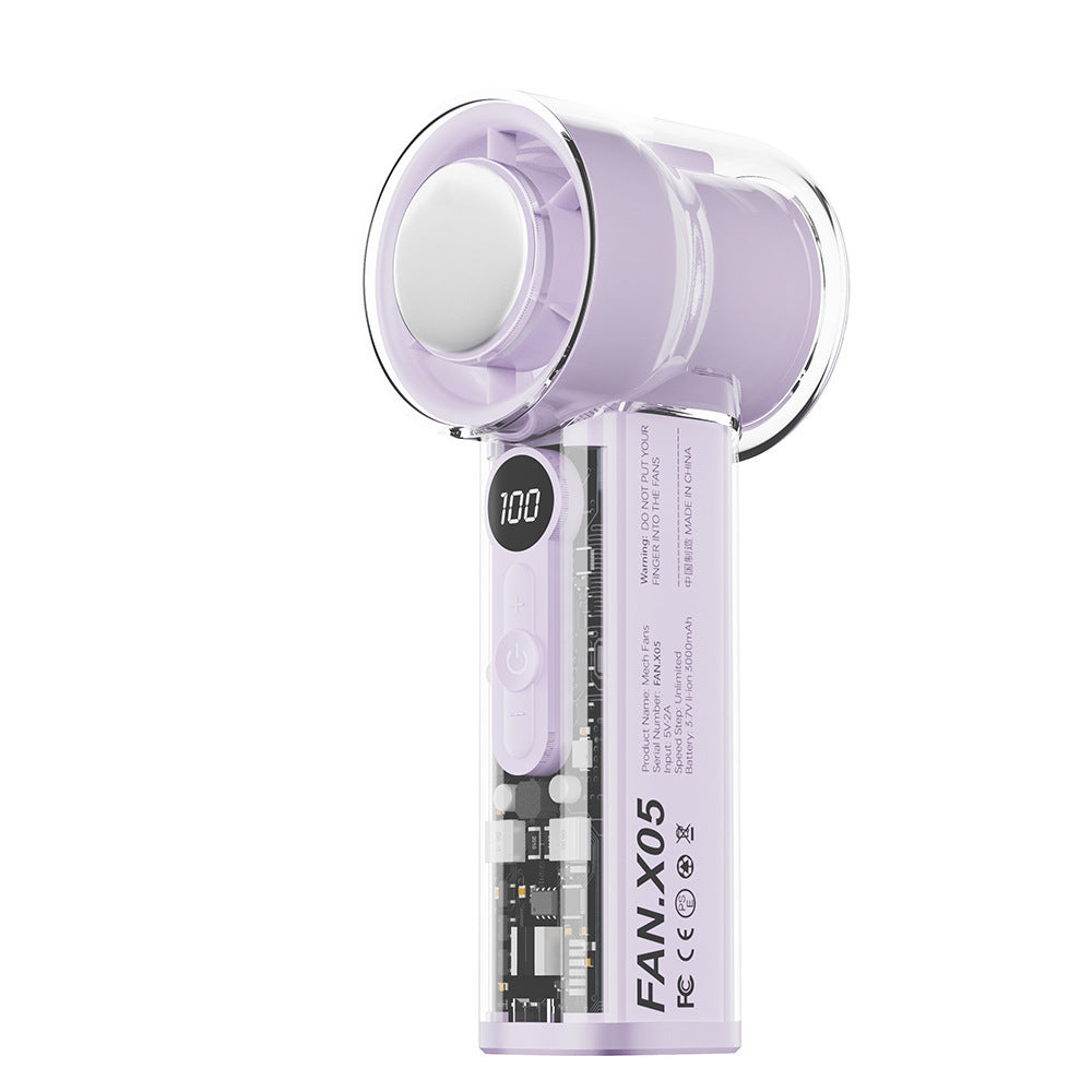 🔥【Oferta por tiempo limitado】🌀Mini ventilador de refrigeración, ventilador de turbina mecánica transparente