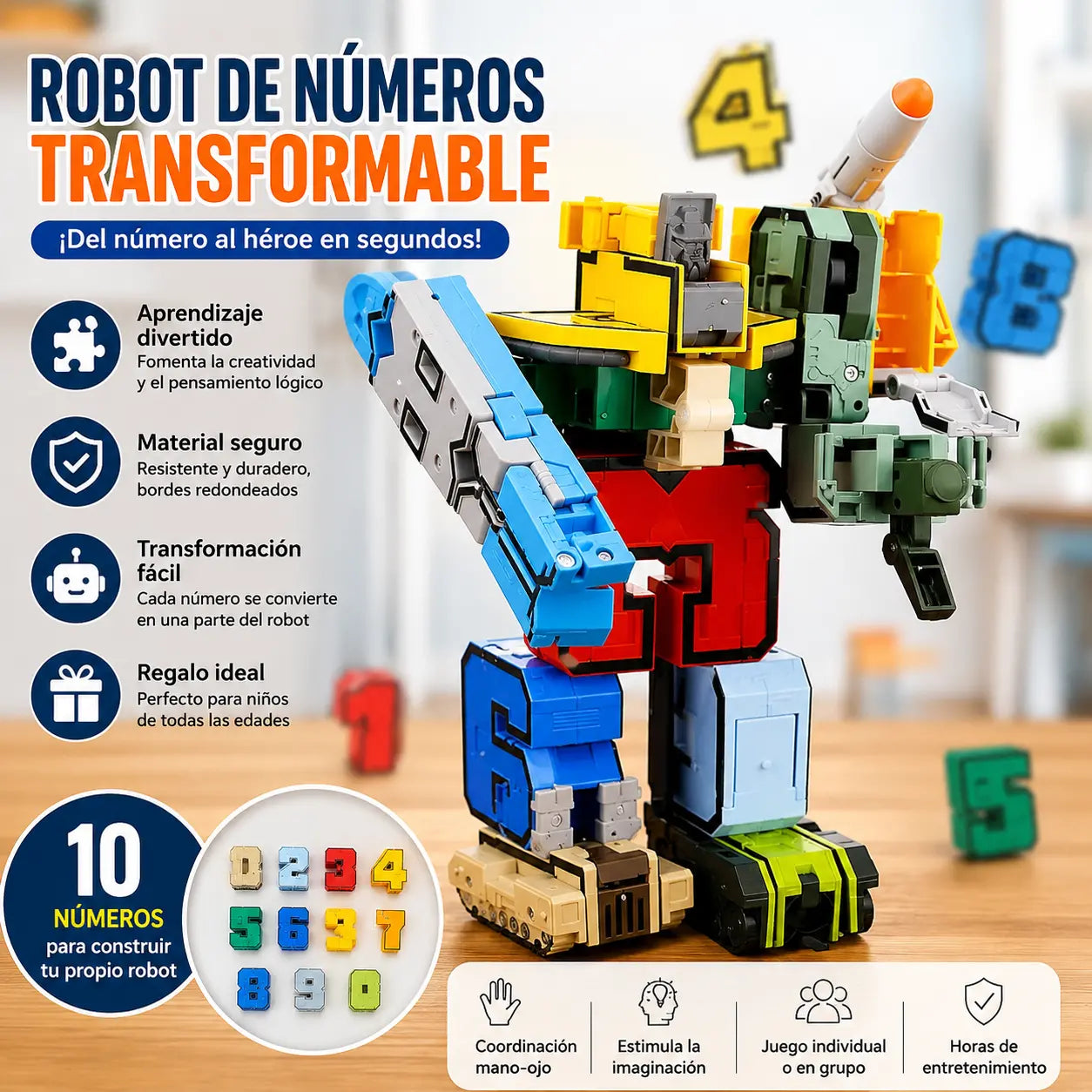 🔥🤖【Más vendido】🧒Juguete robot transformador digital para niños