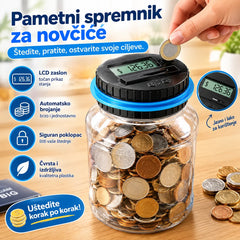 Velika automatska kasica prasica s brojačem eura za pohranu kovanica.