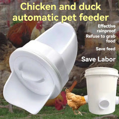 🔥【Paquete de 5 + Sierra de corona】🐔 Comedero automático: una solución práctica para criar pollos, patos y gansos.