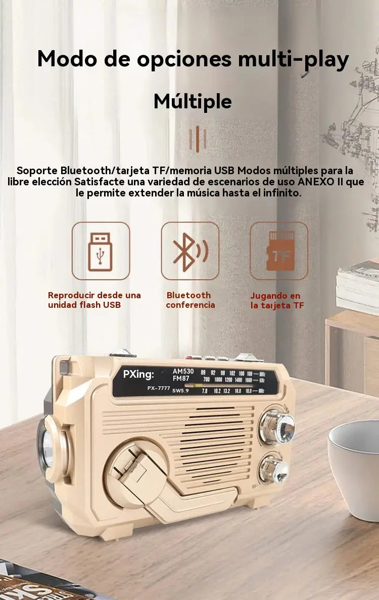 🏕️Linterna portátil con radio AM multifunción