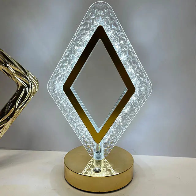 📢📢 50 % popusta! ✨ Staklena noćna lampa geometrijskog oblika: upravljanje dodirom, 3 boje, punjenje putem USB-a, 🏠 ugodna rasvjeta za spavaću sobu.