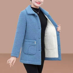 🔥💥🔥☃️Chaqueta cálida para mujer 2025, nueva moda, terciopelo, imitación de lana de cordero gruesa.