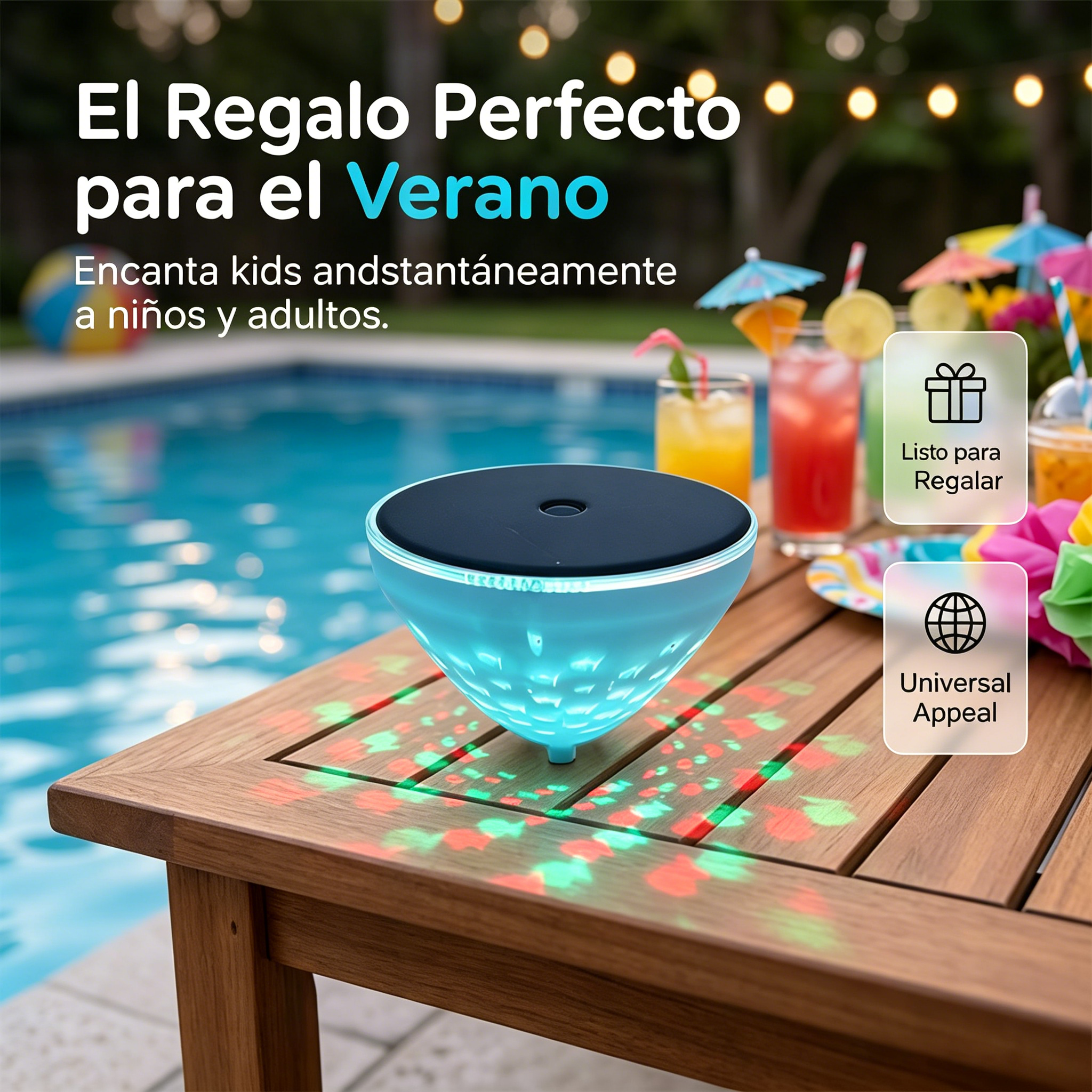 🌙 Lámpara Solar Flotante con Efecto de Peces – Ilumina tu piscina y jardín con magia sin cables ✨