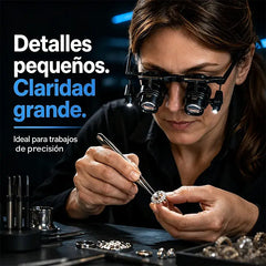 🔍 Lupa de cabeza 24X con LED – Gafas de aumento portátiles para reparación de relojes, soldadura de componentes electrónicos y móviles 💡