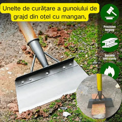 🔥 🐖🐏🐓La pala para herramientas de limpieza de estiércol de acero al manganeso es adecuada para jardinería para eliminar malezas y fertilizantes